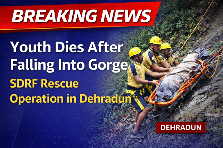 देहरादून में खाई में गिरने से युवक की मौत, SDRF ने किया रेस्क्यू