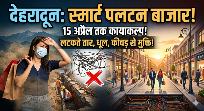 देहरादून: पलटन बाजार का स्मार्ट अवतार! भूमिगत वायरिंग और ड्रेनेज का काम अंतिम चरण में