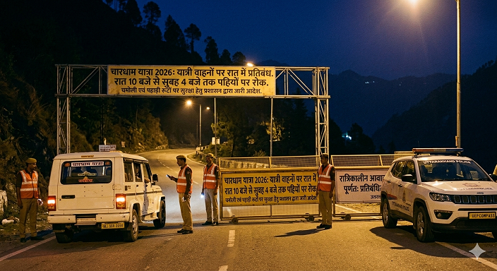 चारधाम यात्रा 2026: यात्री वाहनों के लिए ‘नाइट कर्फ्यू’ लागू; रात 10 से सुबह 4 बजे तक पहियों पर रहेगी रोक