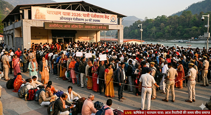 चारधाम यात्रा 2026: प्रशासन का डेडलाइन डे आज, ऋषिकेश और विकासनगर में रजिस्ट्रेशन सेंटरों पर उमड़ी भीड़