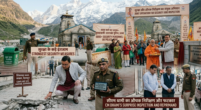 चारधाम यात्रा 2026: सीएम धामी का ‘एक्शन अवतार’, जाखन में खराब फुटपाथ देख अधिकारियों को लगाई फटकार, यात्रा मार्ग पर 5000 पुलिसकर्मी तैनात