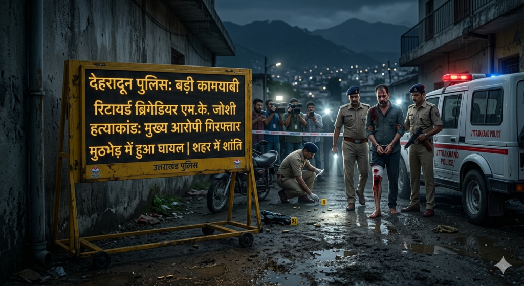 देहरादून ब्रिगेडियर एम.के. जोशी हत्याकांड: पुलिस मुठभेड़ में मुख्य आरोपी गिरफ्तार, पैर में लगी गोली | Brigadier MK Joshi Case