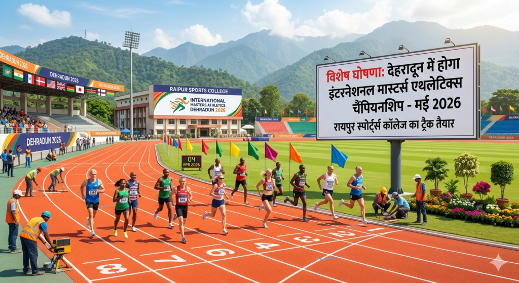 देहरादून में होगा इंटरनेशनल मास्टर्स एथलेटिक्स चैंपियनशिप 2026: रायपुर स्पोर्ट्स कॉलेज का ट्रैक होगा हाईटेक | Dehradun International Masters Athletics