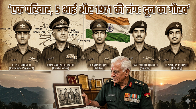 युद्ध के किस्से: दून के एक ही परिवार के 5 भाइयों ने 1971 के युद्ध में साथ लड़कर रचा था इतिहास, सोशल मीडिया पर चर्चा