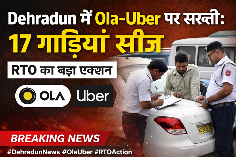 Dehradun में Ola-Uber पर सख्ती: 17 गाड़ियां सीज, RTO का बड़ा एक्शन