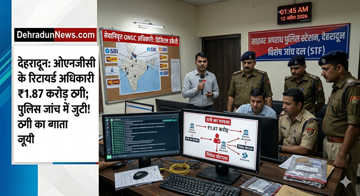 देहरादून में बड़ी डिजिटल डकैती: ONGC के रिटायर्ड अधिकारी से ₹1.87 करोड़ की ठगी, निवेश के नाम पर बिछाया जाल