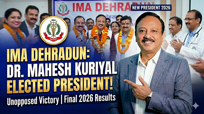 IMA देहरादून चुनाव: डॉ. महेश कुरियाल निर्विरोध अध्यक्ष निर्वाचित, नई टीम ने संभाली कमान