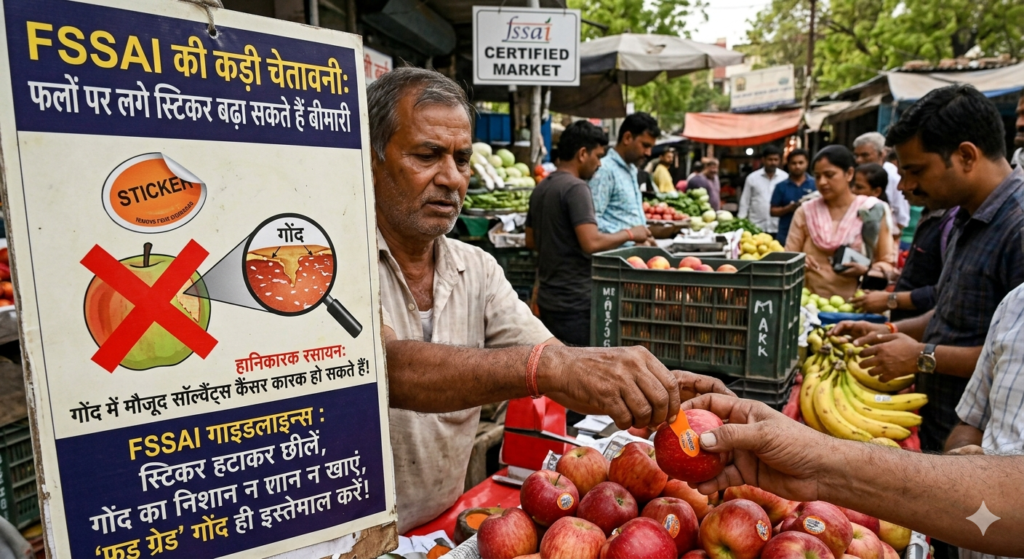 FSSAI की बड़ी चेतावनी: फलों और सब्जियों पर लगे स्टिकर बढ़ा सकते हैं बीमारी, खाने से पहले अपनाएं ये सावधानियां | FSSAI Sticker Warning 2026