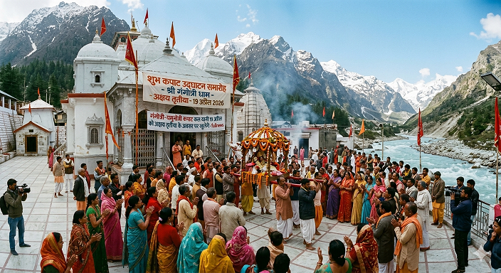 गंगोत्री-यमुनोत्री कपाट 2026: अक्षय तृतीया पर कल से शुरू होगी चारधाम यात्रा, जयकारों के साथ धामों के लिए रवाना हुईं डोलियां