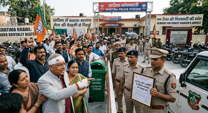 खटीमा में बवाल: भाजपा नेता की बेरहमी से पिटाई, वन रेंजर और तीन कर्मियों के खिलाफ मुकदमा दर्ज, आक्रोशित कार्यकर्ताओं ने घेरा थाना