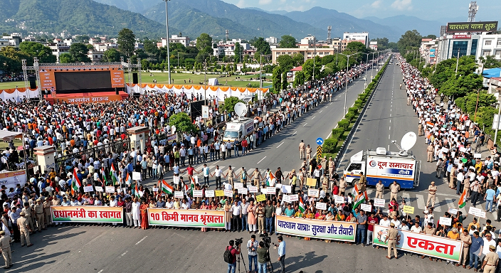 प्रधानमंत्री मोदी का देहरादून दौरा: 10 KM लंबी मानव श्रृंखला से स्वागत, सुरक्षा के कड़े इंतजाम