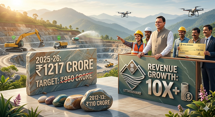 धामी सरकार का बड़ा धमाका: उत्तराखंड ने खनन राजस्व में रचा इतिहास, पहली बार ₹1200 करोड़ का आंकड़ा पार