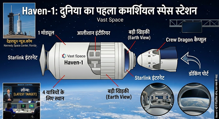 दुनिया का पहला प्राइवेट स्पेस स्टेशन: मई 2026 में लॉन्च होगा Vast का ‘Haven-1’, एलन मस्क की कंपनी SpaceX करेगी मदद