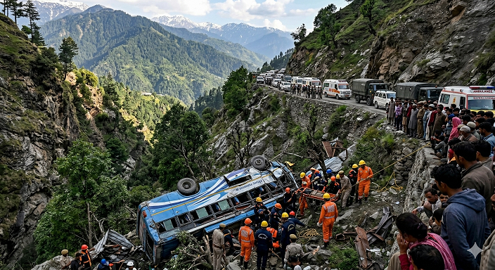जम्मू-कश्मीर के उधमपुर में भीषण बस हादसा: पहाड़ी से खाई में गिरी बस, 21 यात्रियों की मौत, पीएम मोदी ने किया मुआवजे का ऐलान