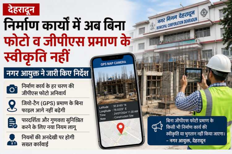 देहरादून: निर्माण कार्यों में जीपीएस फोटो अनिवार्य, बिना प्रमाण नहीं मिलेगी निर्माण कार्यों की स्वीकृति