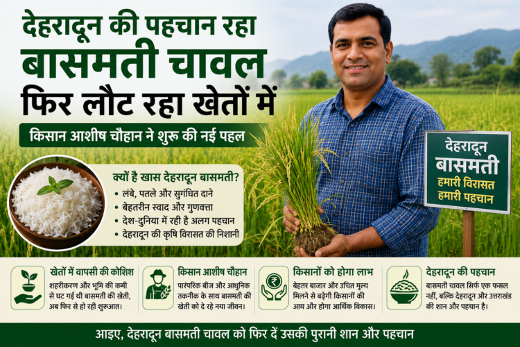 देहरादून की पहचान रहा बासमती चावल फिर लौट रहा खेतों में, किसान आशीष चौहान ने शुरू की नई पहल