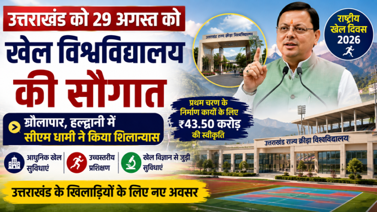 उत्तराखंड को मिली पहली खेल विश्वविद्यालय की सौगात, गौलापार में सीएम धामी ने किया शिलान्यास; 43.50 करोड़ के निर्माण कार्य शुरू